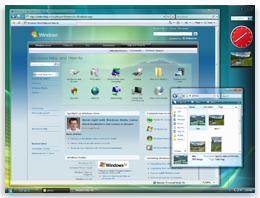 Picture of the desktop at a high screen resolution Picture of the desktop at a high screen resolution