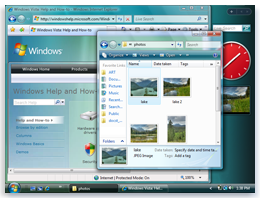 Picture of the desktop at a low screen resolution Picture of the desktop at a low screen resolution